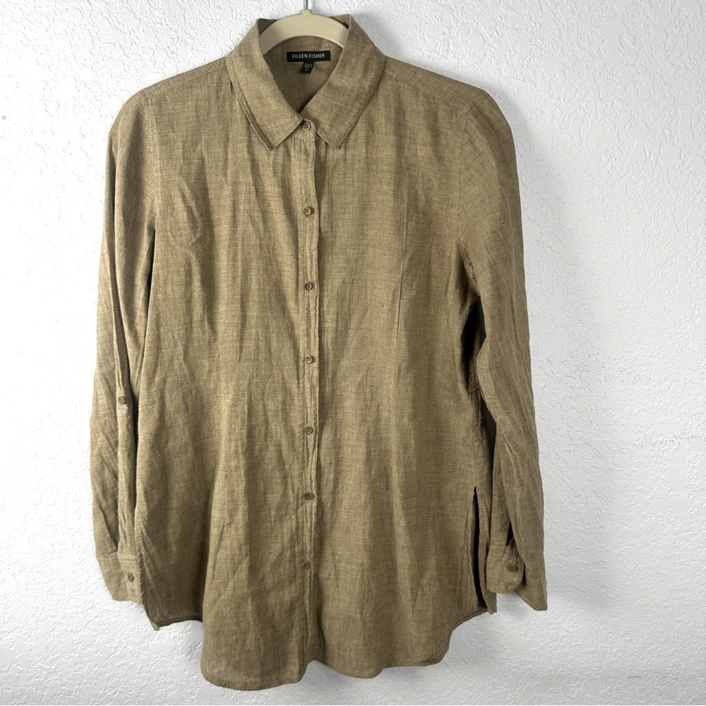 Eileen Fisher Cotton Linen Blend Long Sleeves Tunic XS